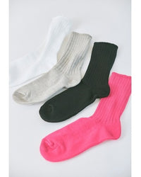 THE HINOKI　ORGANIC COTTON RIB SOCKSb THSC-7 BLACK