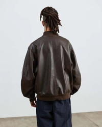 ARMY TWILL VEGAN LEATHER BLOUSON