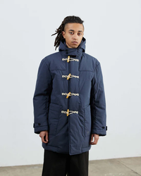 ARMY TWILL COTTON NYLON DUFFEL COAT NAVY