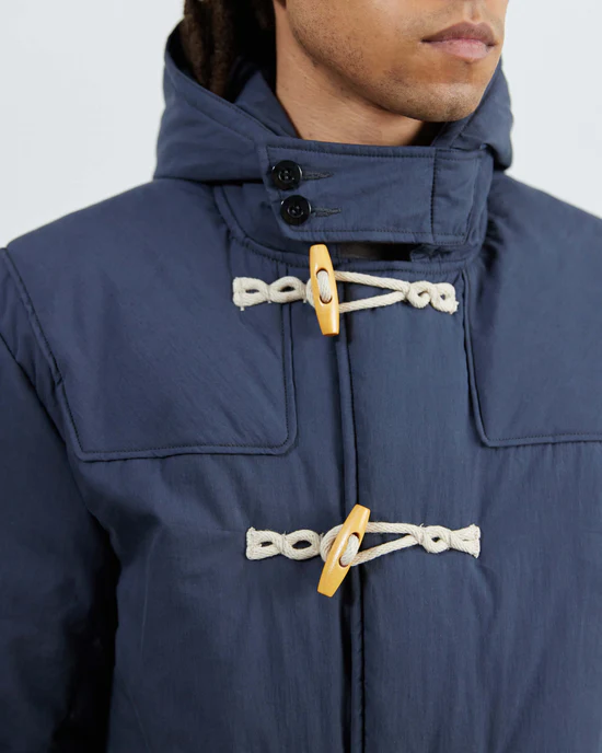 ARMY TWILL COTTON NYLON DUFFEL COAT NAVY