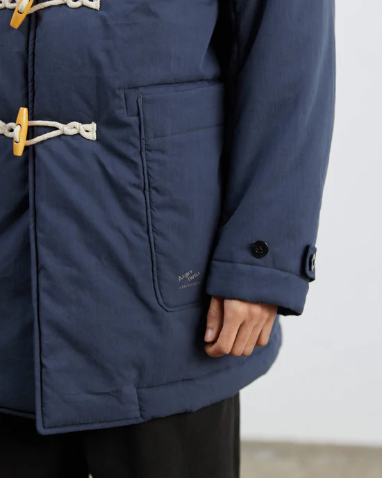 ARMY TWILL  COTTON NYLON DUFFEL COAT NAVY