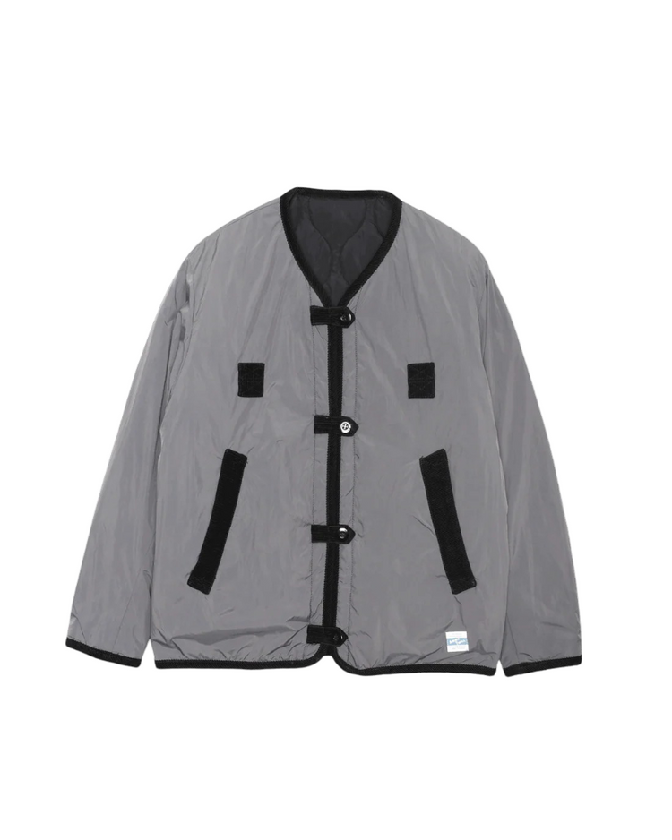 ARMY TWILL  QUILTING REVERSIBLE JACKET AM-2654007 BLACK