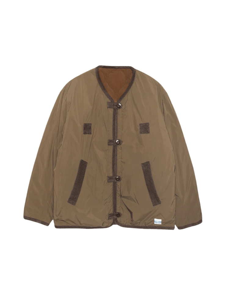 ARMY TWILL  QUILTING REVERSIBLE JACKET AM-2654007 BROWN