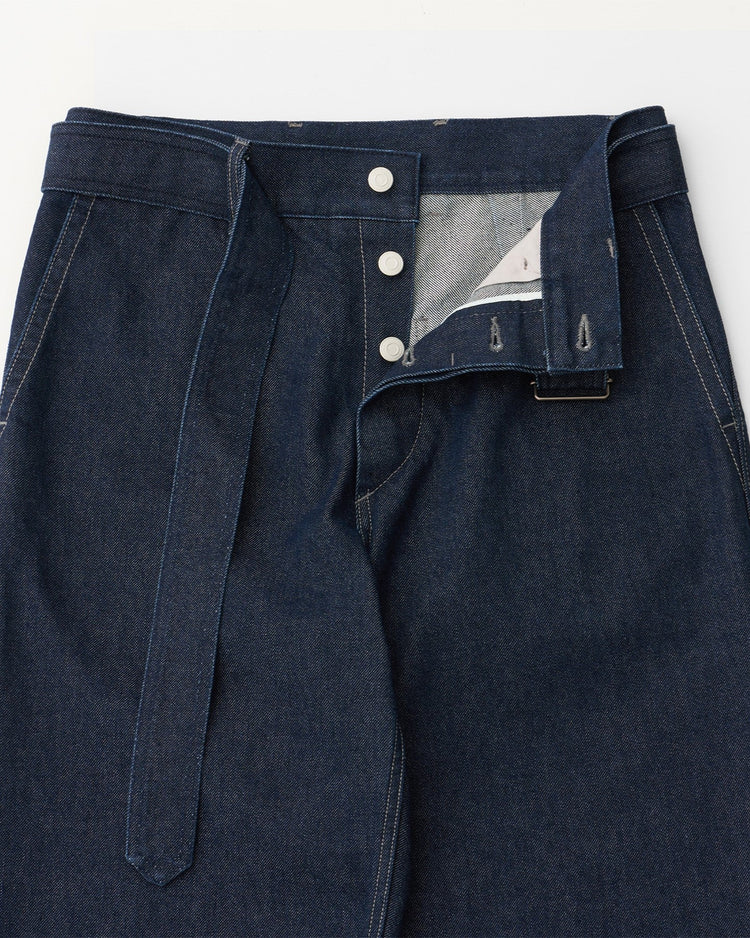 ANOTHER OFFICE / Plenty Belted Denim Slacks ONE WASHED