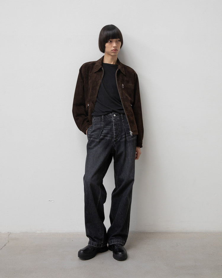 ANOTHER OFFICE / Maverick One-Tuck Denim Pants FADED BLACK