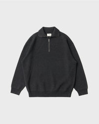 ANOTHER OFFICE / Volume Half Zip-up Knit  ONYX