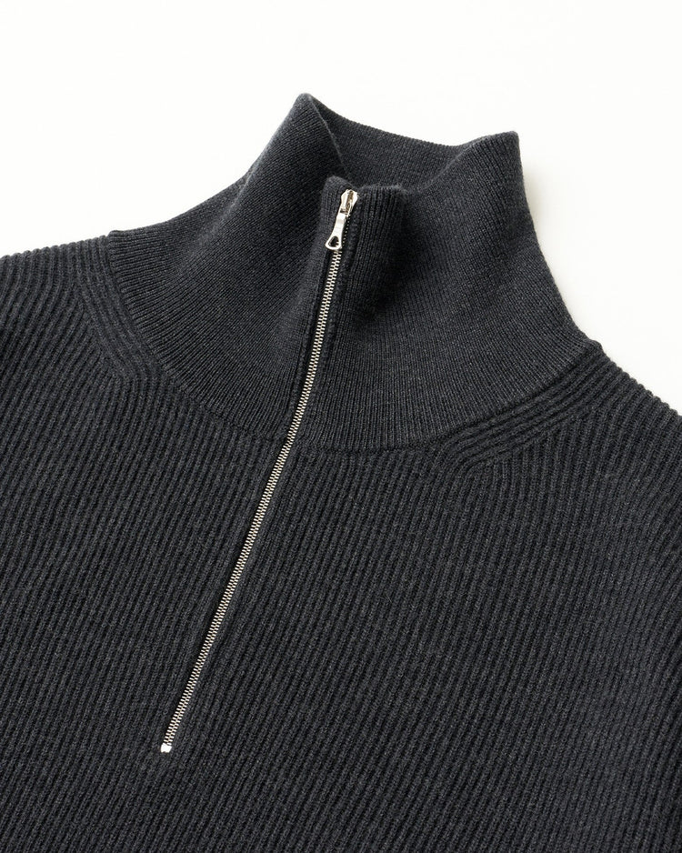 ANOTHER OFFICE / Volume Half Zip-up Knit  ONYX
