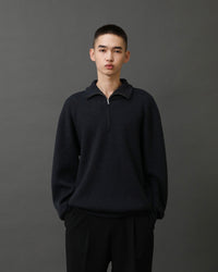 ANOTHER OFFICE / Volume Half Zip-up Knit  ONYX