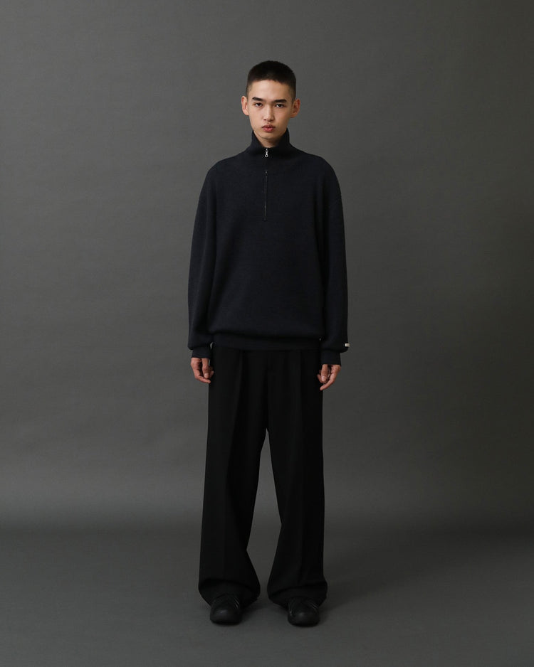 ANOTHER OFFICE / Volume Half Zip-up Knit  ONYX