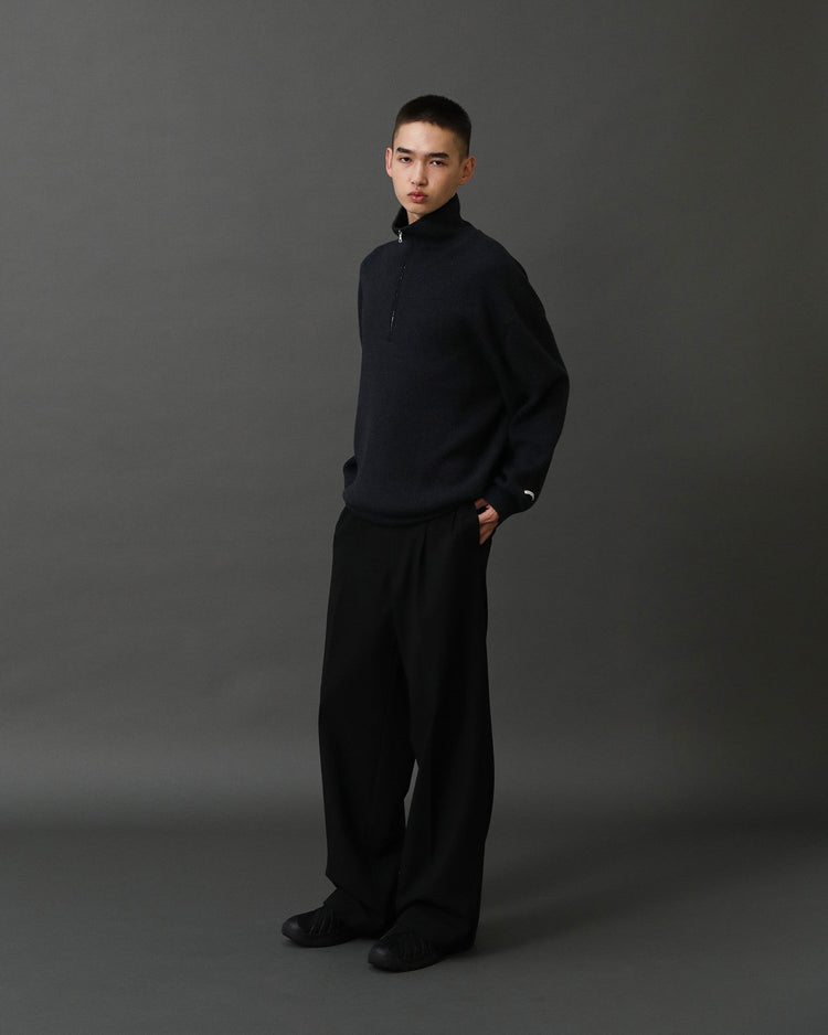 ANOTHER OFFICE / Volume Half Zip-up Knit  ONYX