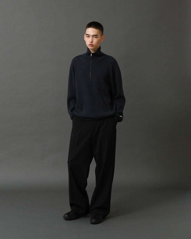 ANOTHER OFFICE / Volume Half Zip-up Knit  ONYX