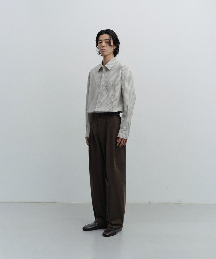 ANOTHER OFFICE Narrow Stripe Tapered Slacks