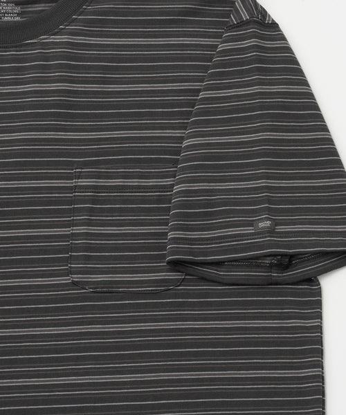 ANOTHER OFFICE Ordinary Multi Stripe Pocket TEE AOFSTS016 FADED BLACK