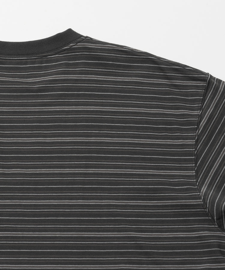 ANOTHER OFFICE  Ordinary Multi Stripe Pocket TEE AOFSTS016 FADED BLACK