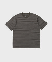 ANOTHER OFFICE  Ordinary Multi Stripe Pocket TEE AOFSTS016 MILD BROWN