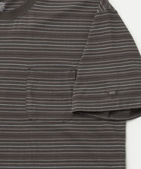 ANOTHER OFFICE  Ordinary Multi Stripe Pocket TEE AOFSTS016 MILD BROWN