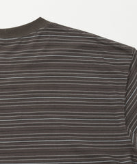 ANOTHER OFFICE  Ordinary Multi Stripe Pocket TEE AOFSTS016 MILD BROWN