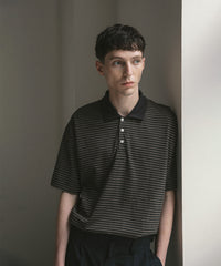 ANOTHER OFFICE  Brief Stripe Short Sleeve TEE AOFSTS017 CHARCOAL