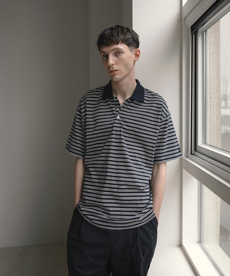 ANOTHER OFFICE Brief Stripe Short Sleeve TEE AOFSTS017 NAVY