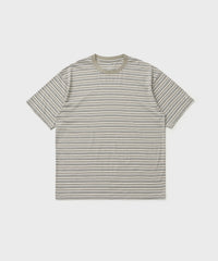ANOTHER OFFICE Zephyr Stripe Short Sleeve TEE AOFSTS018 LIGHT KHAKI