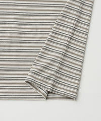 ANOTHER OFFICE Zephyr Stripe Short Sleeve TEE AOFSTS018 LIGHT KHAKI