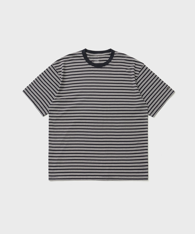 ANOTHER OFFICE Zephyr Stripe Short Sleeve TEE AOFSTS018 NAVY