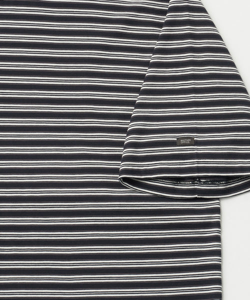 ANOTHER OFFICE  Zephyr Stripe Short Sleeve TEE AOFSTS018 NAVY