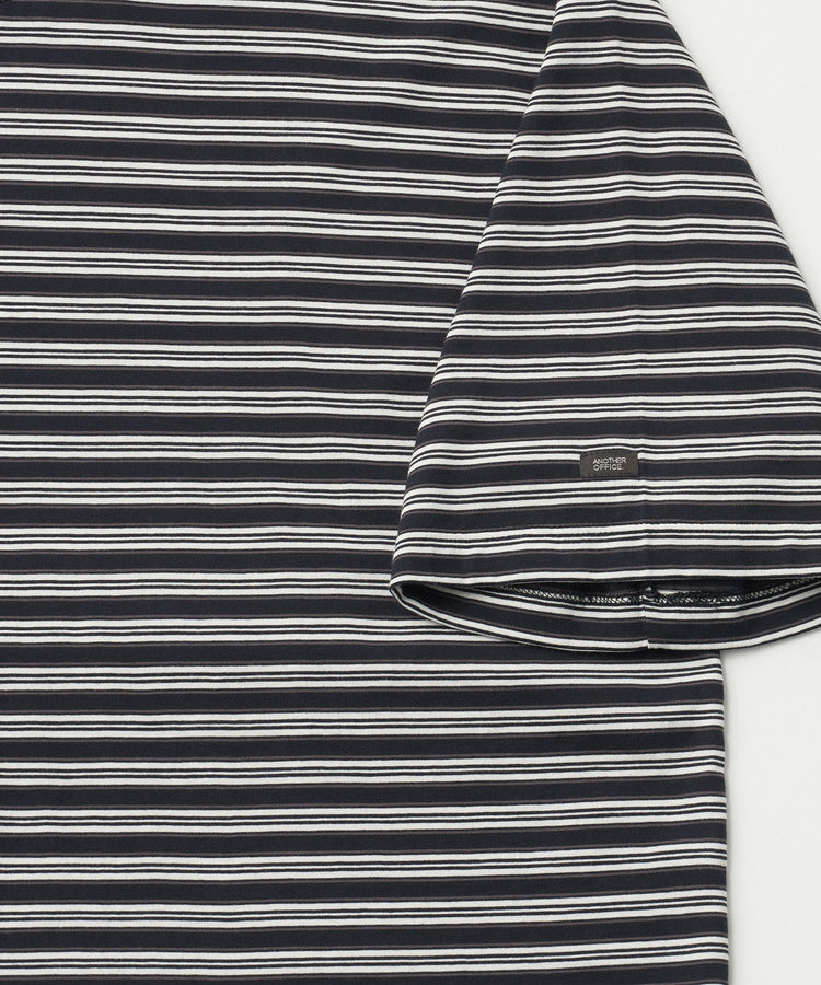 ANOTHER OFFICE Zephyr Stripe Short Sleeve TEE AOFSTS018 NAVY