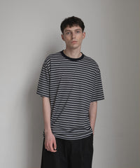 ANOTHER OFFICE Zephyr Stripe Short Sleeve TEE AOFSTS018 NAVY