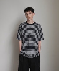ANOTHER OFFICE Zephyr Stripe Short Sleeve TEE AOFSTS018 NAVY