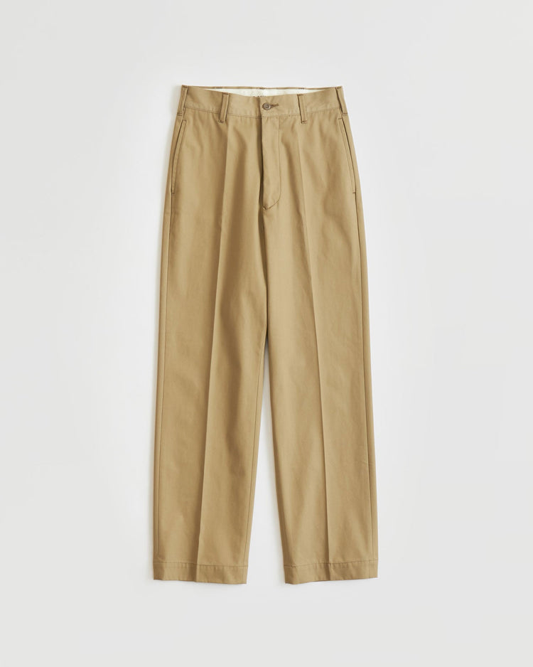 THE SHINZONE / WASHED HIGH WAIST CHINO PANTS BEIGE