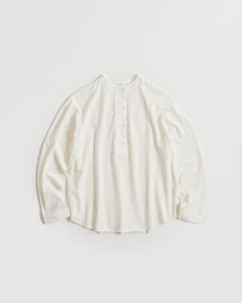 THE SHINZONE / MILITARY HENLEY PULLOVER WHITE