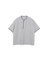 Henley Neck Department   Albert Henley Neck Shirt  NARROW PLAID TYPEWRITER