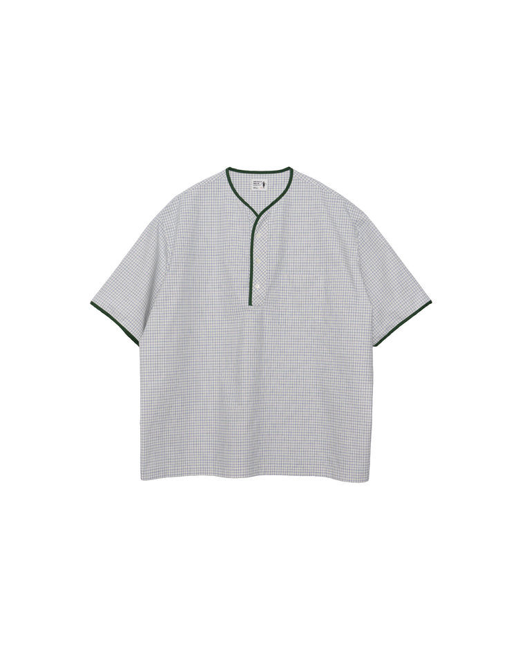 Henley Neck Department   Albert Henley Neck Shirt  NARROW PLAID TYPEWRITER