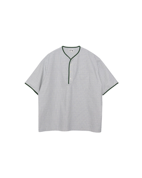 Henley Neck Department Albert Henley Neck Shirt NARROW PLAID TYPEWRITER