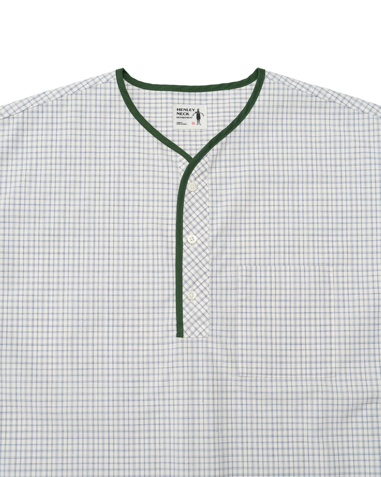 Henley Neck Department   Albert Henley Neck Shirt  NARROW PLAID TYPEWRITER