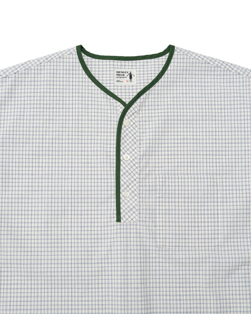 Henley Neck Department Albert Henley Neck Shirt NARROW PLAID TYPEWRITER
