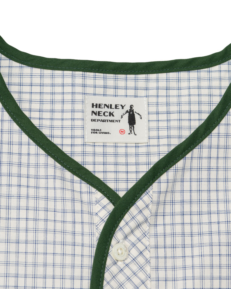 Henley Neck Department   Albert Henley Neck Shirt  NARROW PLAID TYPEWRITER