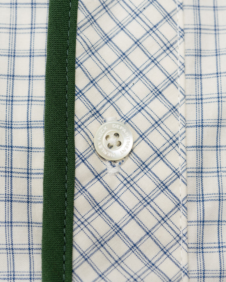 Henley Neck Department   Albert Henley Neck Shirt  NARROW PLAID TYPEWRITER