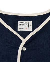 Henley Neck Department   Allen Henley Neck Shirt  Cotton x Linen Navy