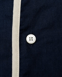 Henley Neck Department   Allen Henley Neck Shirt  Cotton x Linen Navy
