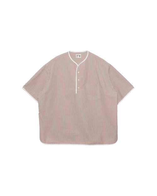 Henley Neck Department Allen Henley Neck Shirt SIDOGRAS Maroon Seersucker