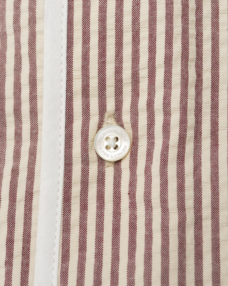 Henley Neck Department Allen Henley Neck Shirt SIDOGRAS Maroon Seersucker