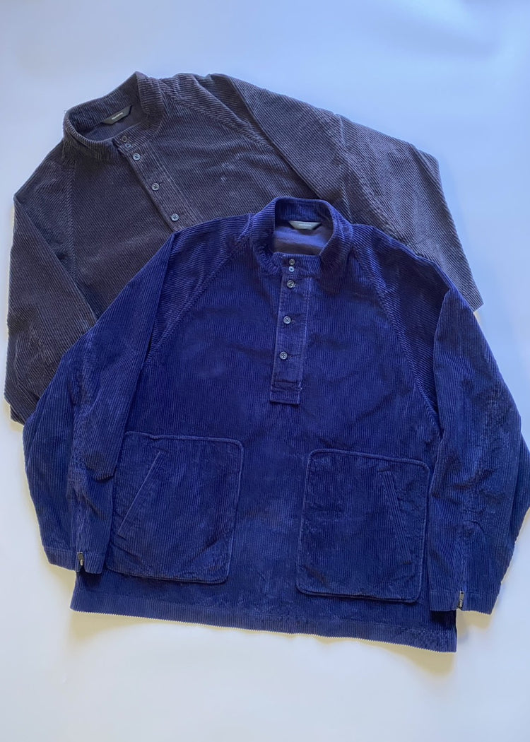 roundabout   Corduroy Stand Collar Smock RA26AW-BL01 BLACK