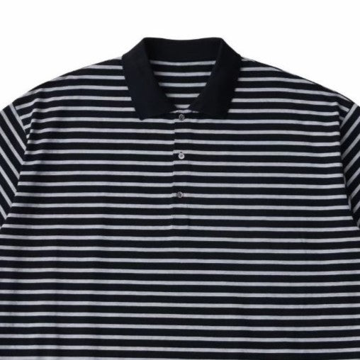 PORTER CLASSIC / H/W BEATNIK BORDER POLO SHIRT BLACK