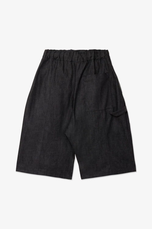 sage NATION Box Pleat Short Denim - Raw Black