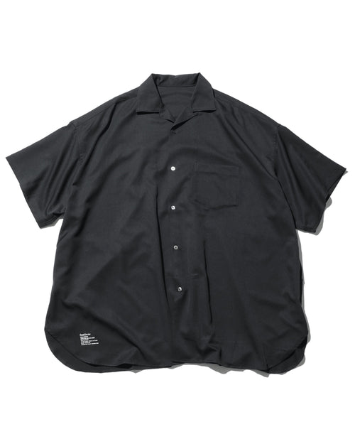 FreshService  COOLFIBER OPEN COLLAR S/S SHIRT BLACK