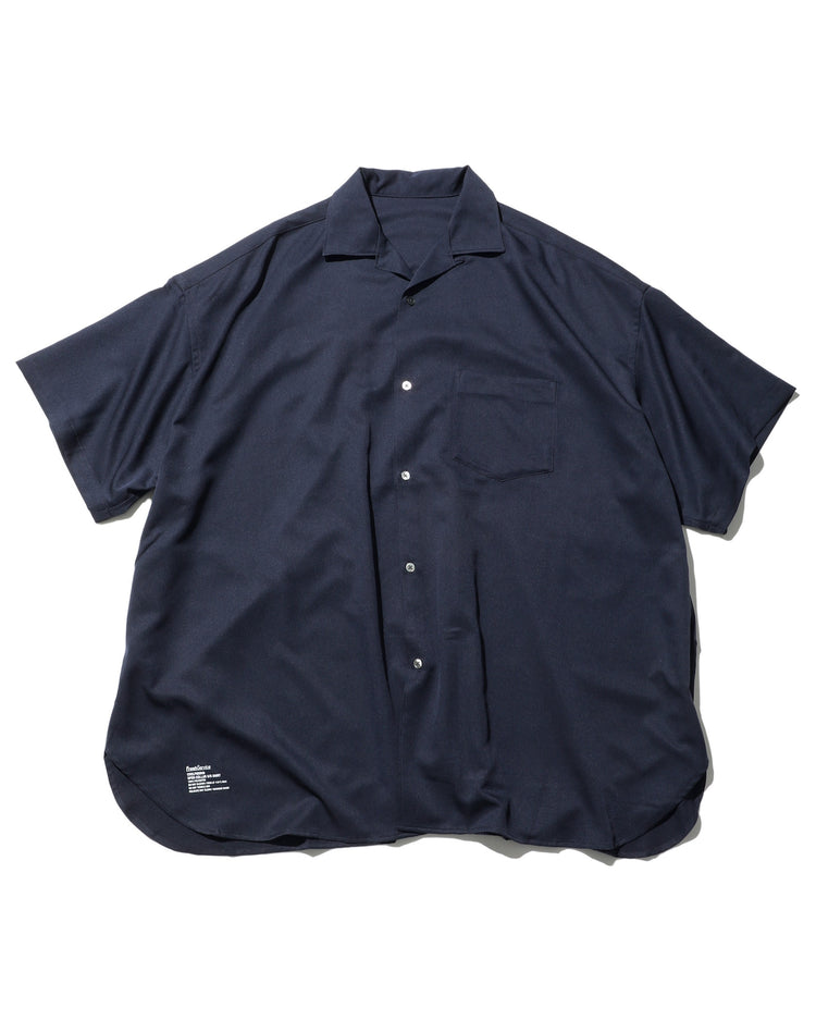 FreshService  COOLFIBER OPEN COLLAR S/S SHIRT NAVY