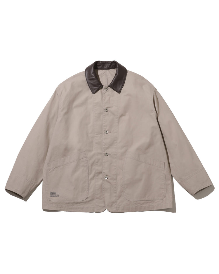 FreshService  COTTON CANVAS LEATHER COLLAR WORK JACKET BEIGE