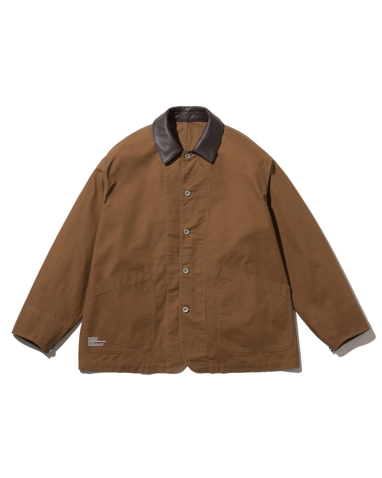 FreshService  COTTON CANVAS LEATHER COLLAR WORK JACKET CAMEL